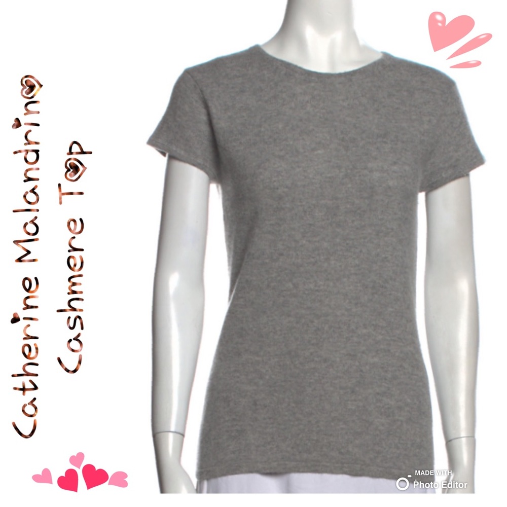 Catherine Malandrino 100% 🌸 Cashmere 🌸 Crew Neck Short Sleeve Sweater